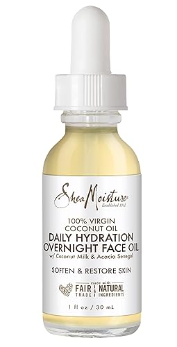 SheaMoisture Aceite facial durante la noche para todo tipo de piel 100 aceite de coco virgen para hidratación diaria 1 onza SheaMoisture Aceite facial durante la noche para todo tipo de piel 100 aceite de coco virgen para hidratación diaria 1 onza