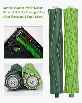 Accesorios de Recambios Compatibles con iRobot Roomba E I J Series,E5 E6 i7 i7+ i3 i3+ i4 i4+ i6 i6+ j7, Kit de Repuestos para Roomba Aspiradora,4 Cepillos de Goma,8 Filtro,10 Cepillo Lateral3