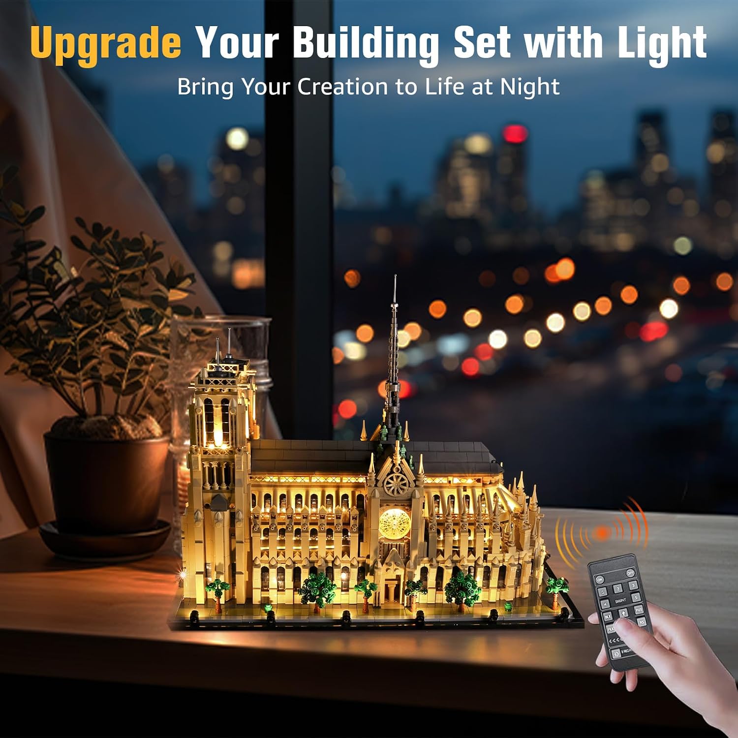 BrickSoul RC Light Kit Compatible with Lego 21061 Architecture Notre-Dame de Paris Building Set | Upgraded Remote Control & Multi-Mode Dimming & Zonal Lighting (21061 Set NOT Included)