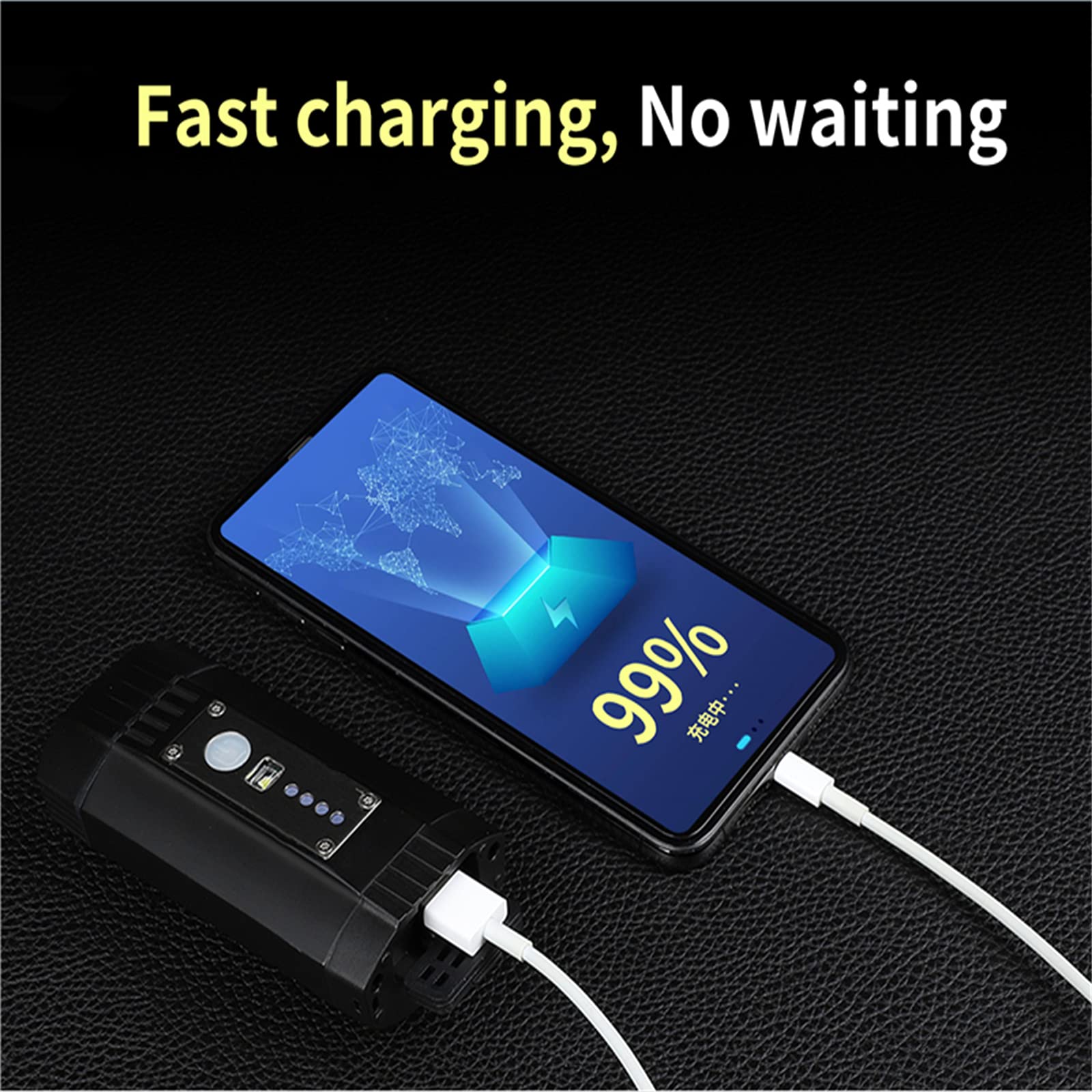 Lampe de Vélo USB VTT Vélo de Route Phare Lampe de Poche Accessoires de Vélo 5 Modes LED Vélo Avant Lumière