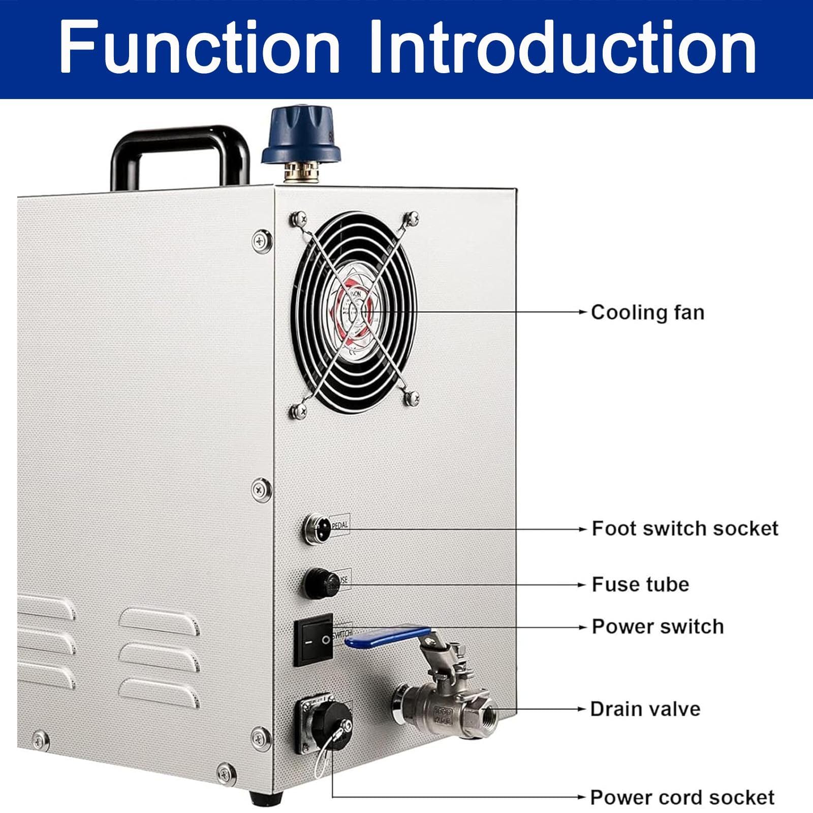 Pulitore per gioielli e macchina per la pulizia a vapore, 1300 W, capacità 2 l, in acciaio inox per monete, piccole parti metalliche, circuiti, necessità quotidiane, strumenti di laboratorio