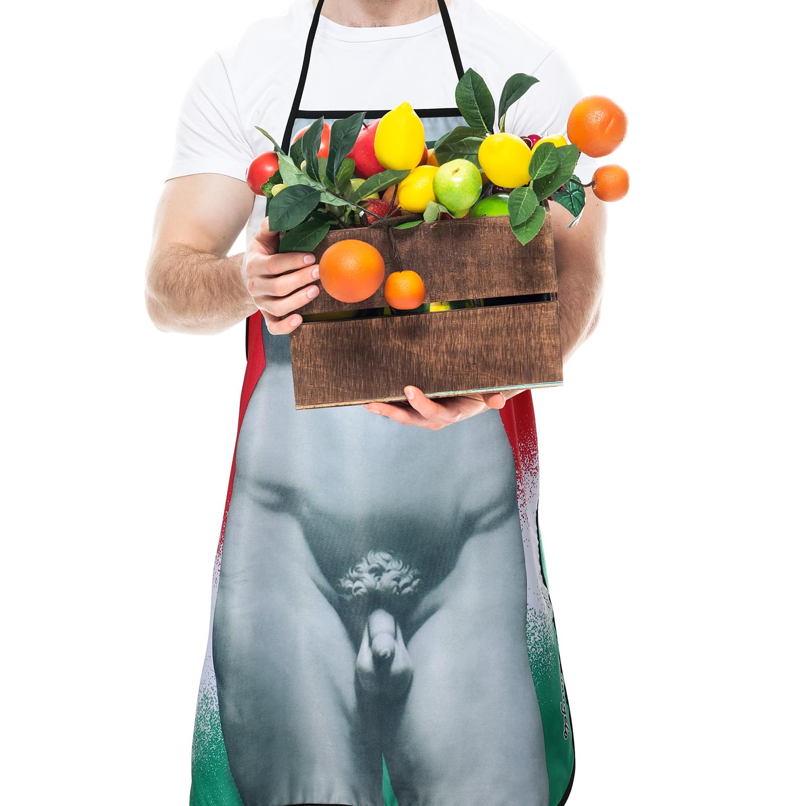 Cabilock Grembiule da cucina novità grembiule da cucina per uomo divertente statua di David grembiule per adulti per grigliare barbecue cottura cucina festa divertente per uomini