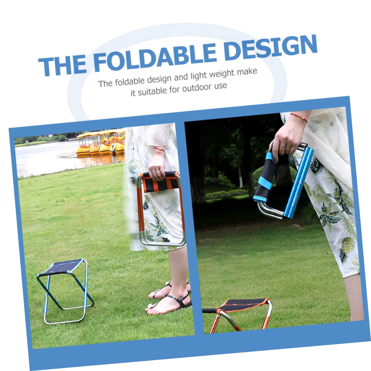 Yardwe Sgabello Portatile Piccolo Sgabello Comodo Giardinaggio Picnic Pesca e Campeggio