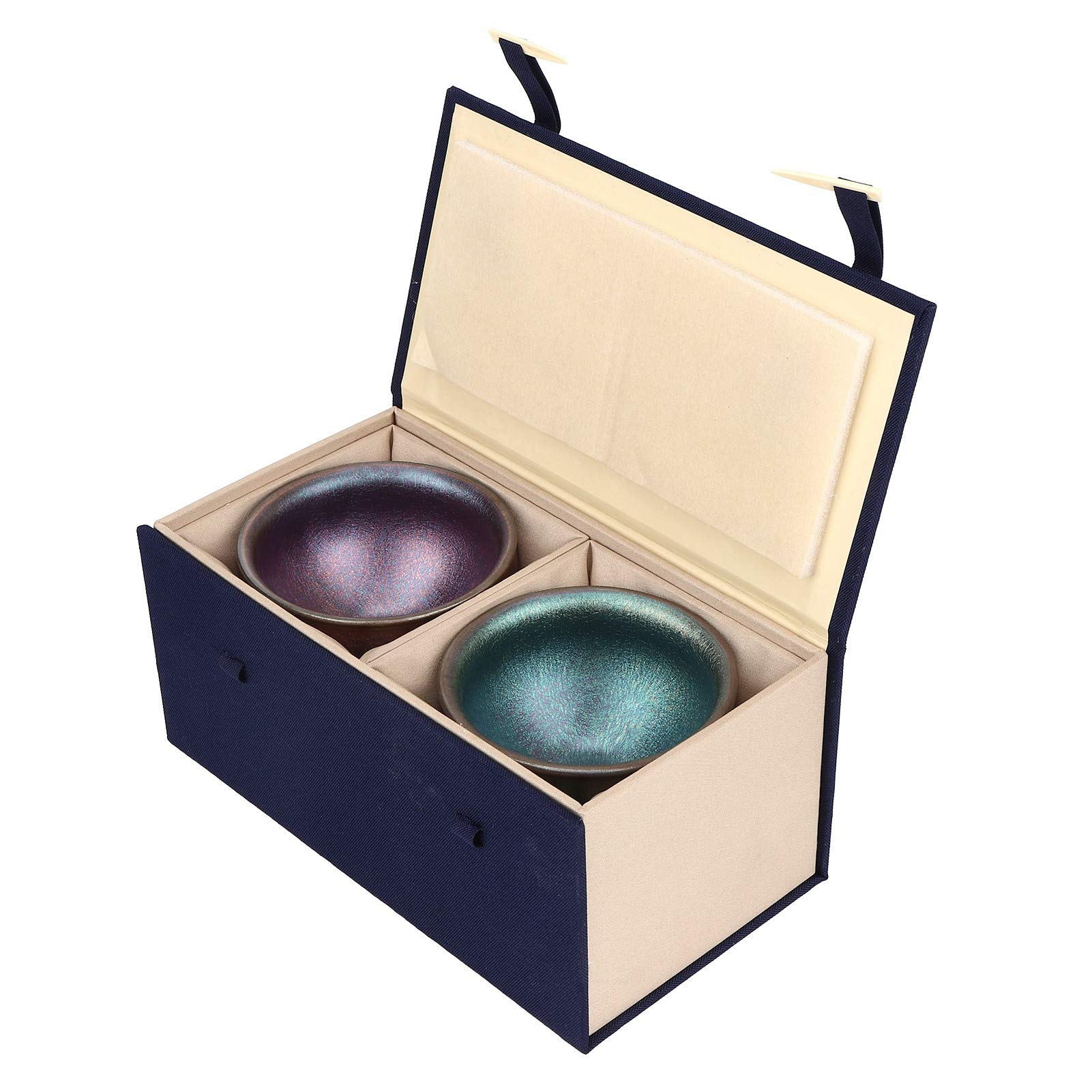 Tazze in Porcellana Smaltata Fatte a Mano in Ceramica, Ideali per gli Appassionati di tè/caffè, Set di 2 Tazze da tè per Uso Domestico