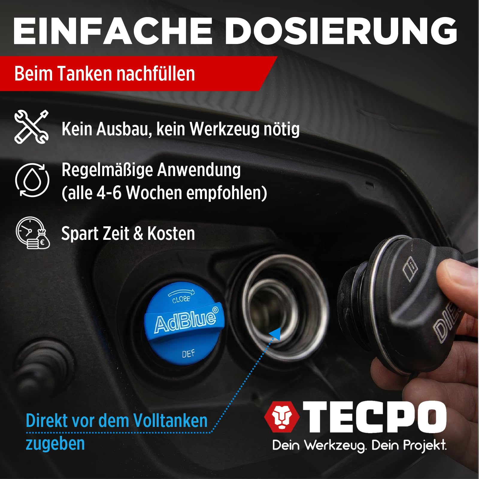 TECPO Diesel Injektor Reiniger, 12x 300ml Additiv -Einspritzdüsen Additiv mit Ester Solution Direct Injection Speed Cleaner