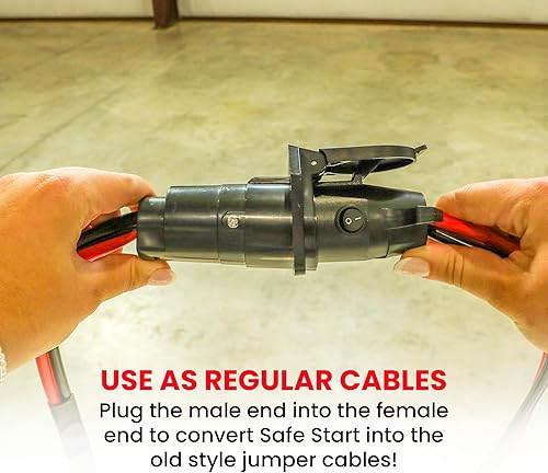Miniatura 6 de Safe Start Cable de puente  Cables de puente resistentes para camiones, SUV  Arrancador de auto rescate  Conexión rápida, luces integradas, portátil