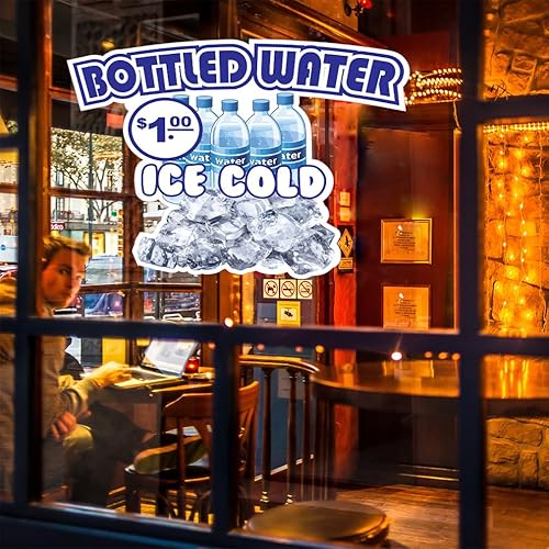 Miniatura 4 de Botellas Agua Concesión Restaurante Comida Camión Die-Cut Vinilo Pegatina 10 pulgadas