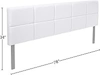 Vista 92 de LUCID - Cabecera tapizada de altura media, capitoné de diamantes, acolchado poliéster, altura ajustable 34 a 46 in, fácil montaje compatible