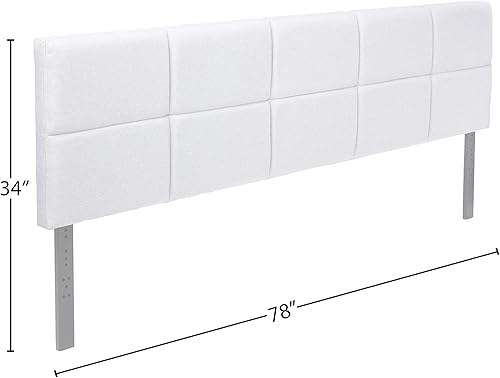 Miniatura 19 de LUCID - Cabecera tapizada de altura media, capitoné de diamantes, acolchado poliéster, altura ajustable 34 a 46 in, fácil montaje compatible