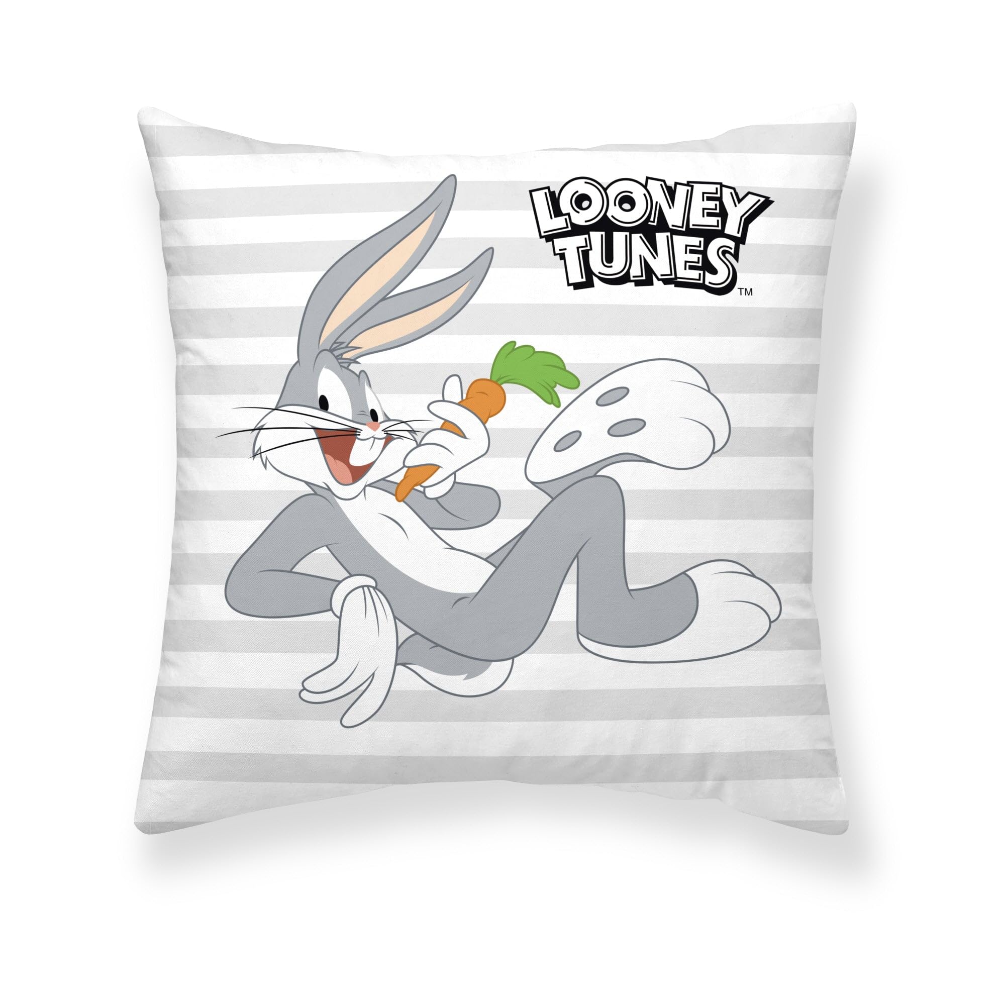 BELUM | Cushion Cover 100% Cotton 45x45cm Model Looney Characters A | Cushion Cover Looney Tunes | Cushion Cover Half Panama Fabric 100% Organic Cotton