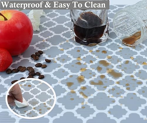 Miniatura 4 de Revestimientos para armarios de cocina de 11 pulgadas de ancho x 20 pies, antideslizante, impermeable, no adhesivo, para estantes de despensa, a