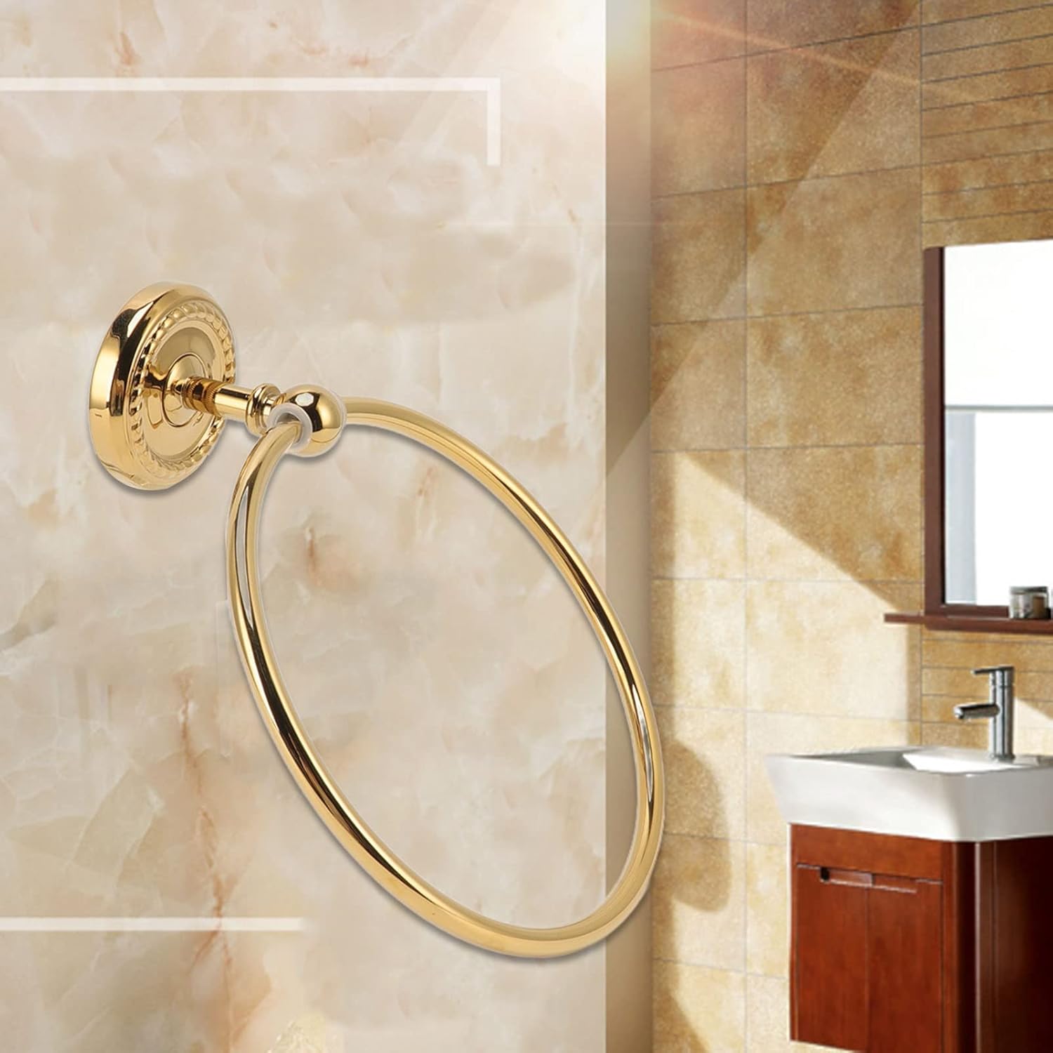 Modern Stainless Steel Wall Mounted Towel Ring for Bathroom Stylish Hand Towel Holder and for Home