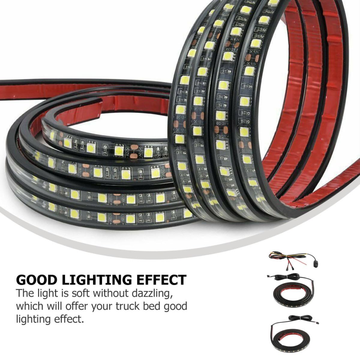 LABRIMP Set 3 Pezzi Striscia Luminosa per Camion Luce Bilaterale Cassone, Accessorio per Luci Auto Pickup, Installazione Semplice per Guida Notturna e Compatibile Maggior Parte Pickup