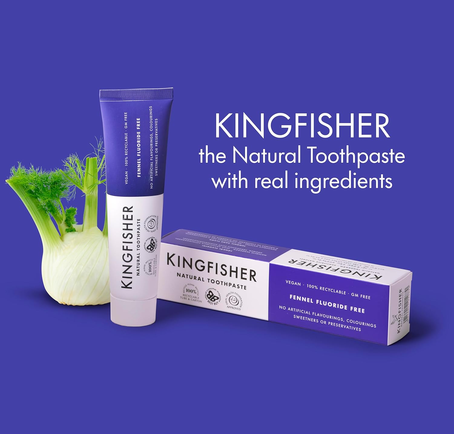 Kingfisher 100 ml Flouride Free Fennel Toothpaste - 3-Pack