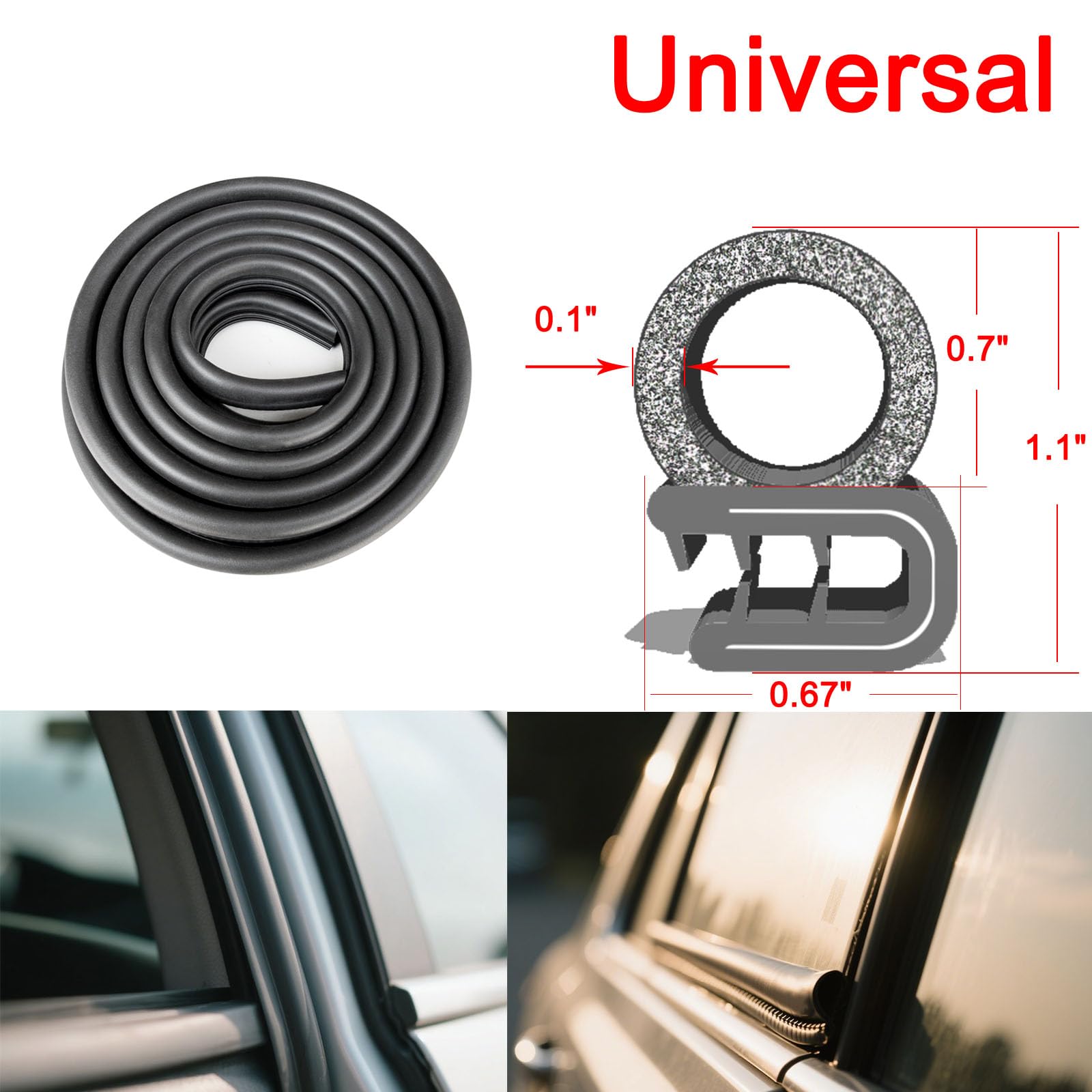 3.1 metri nero gomma auto portiera bagagliaio striscia di protezione universale