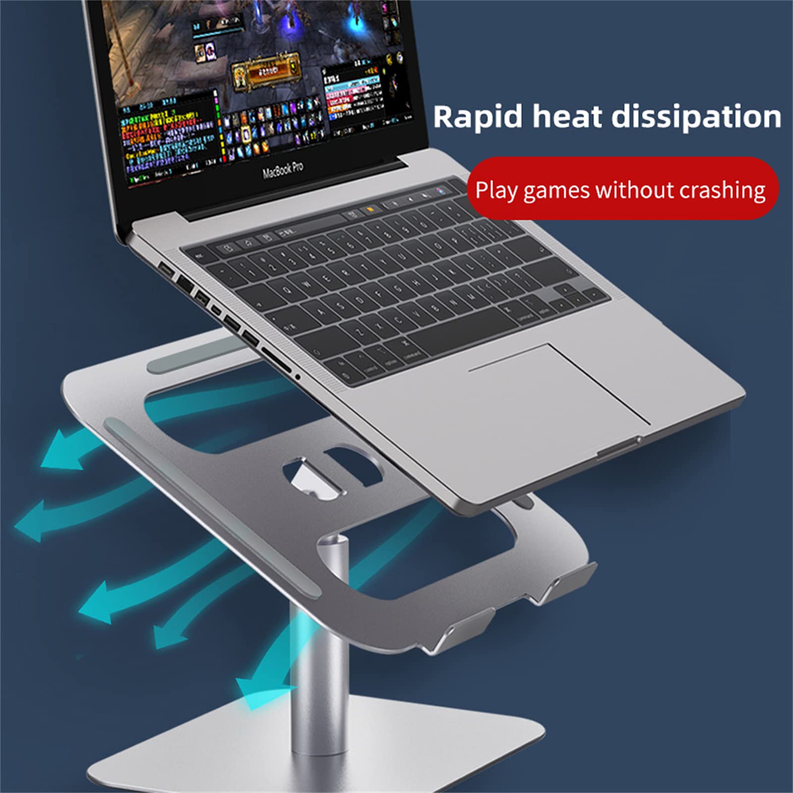 Supporto per Notebook per Supporto da Scrivania Altezza Regolabile Supporto per Laptop in Lega di Alluminio Portatile Antiscivolo Ergonomico,
