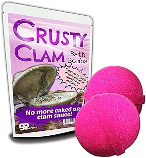 Crusty Clam Bath Bombs - Funny Giant Clam Design - XL Bath Fizzers for Women - XL Pink Bath Balls, Handcrafted, Made in America, 2 pk