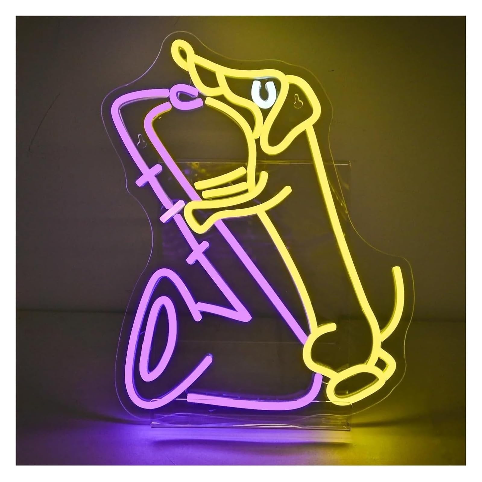 Generico Segno di luce al neon Lampada da parete con scritta Cane suona per jazz e luce al neon a per decorazioni per musica, feste, studio(32X42cm)