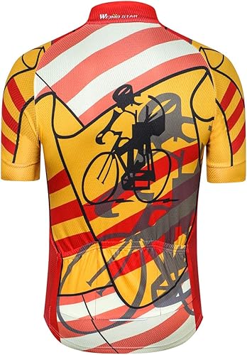 Miniatura 2 de Weimostar Hombre Ciclismo Jersey Manga Corta Bicicleta Ropa Multicolor Diamante