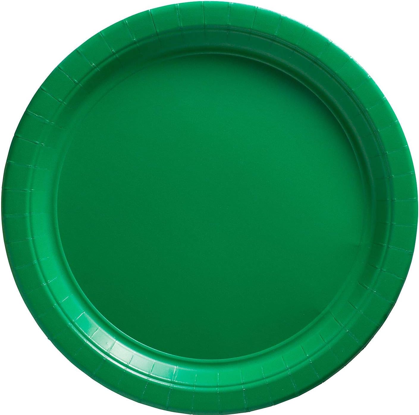 Festive Green Round Paper Plates - 6.75" (50 Pc) - Sturdy & Eco-Friendly Party Essentials - Perfect for Celebrations & Events