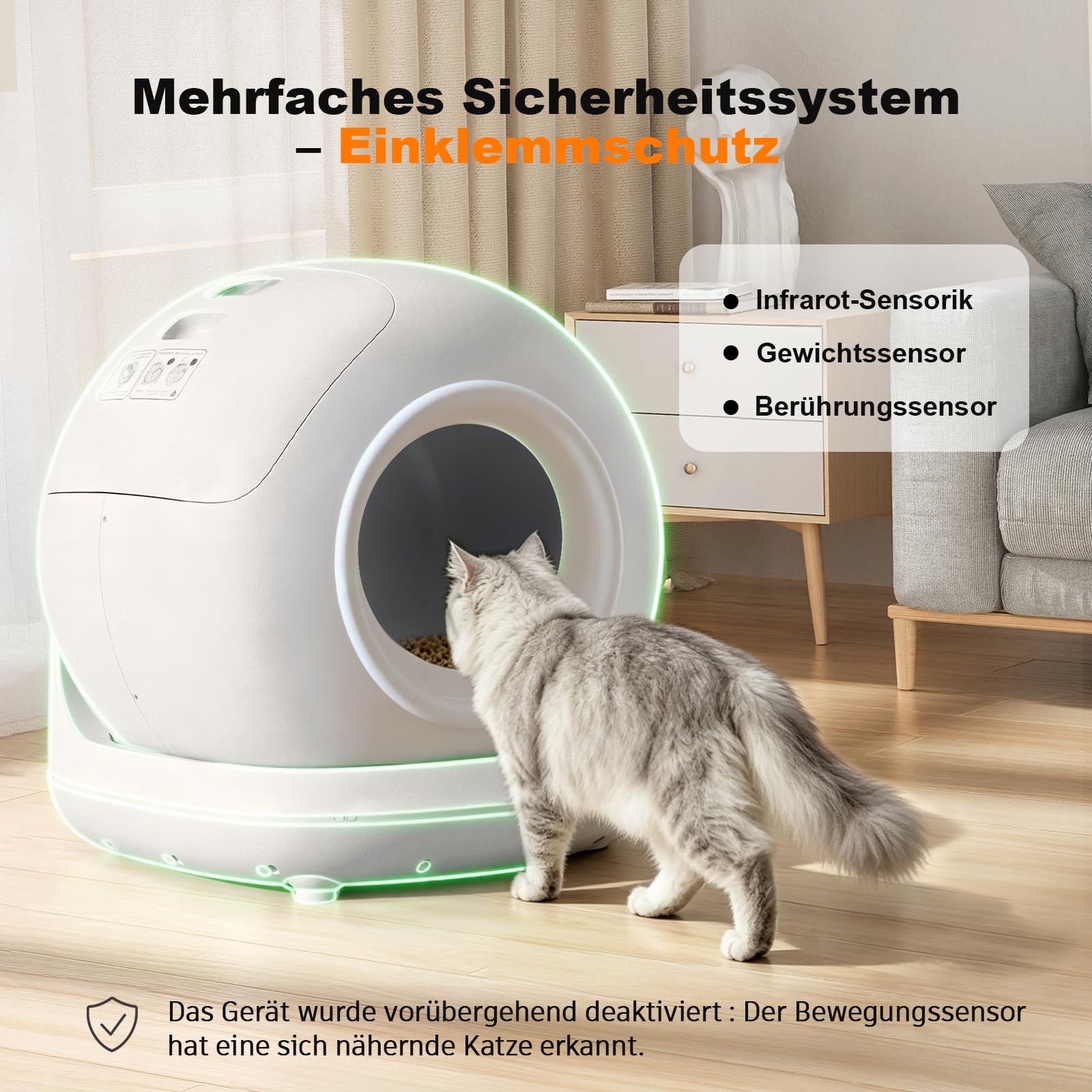 Arenero Gatos Autolimpiable, Capacidad Grande 78L Arenero Gato con Pedal, XXXL Arenero Automatico para Varios Gatos, Control App/Anti-Fugas/Sensor Seguridad/Eliminación Olores/Limpieza Rápida | Bandeja de arena eléctrica grande de 78 L, control de olores,