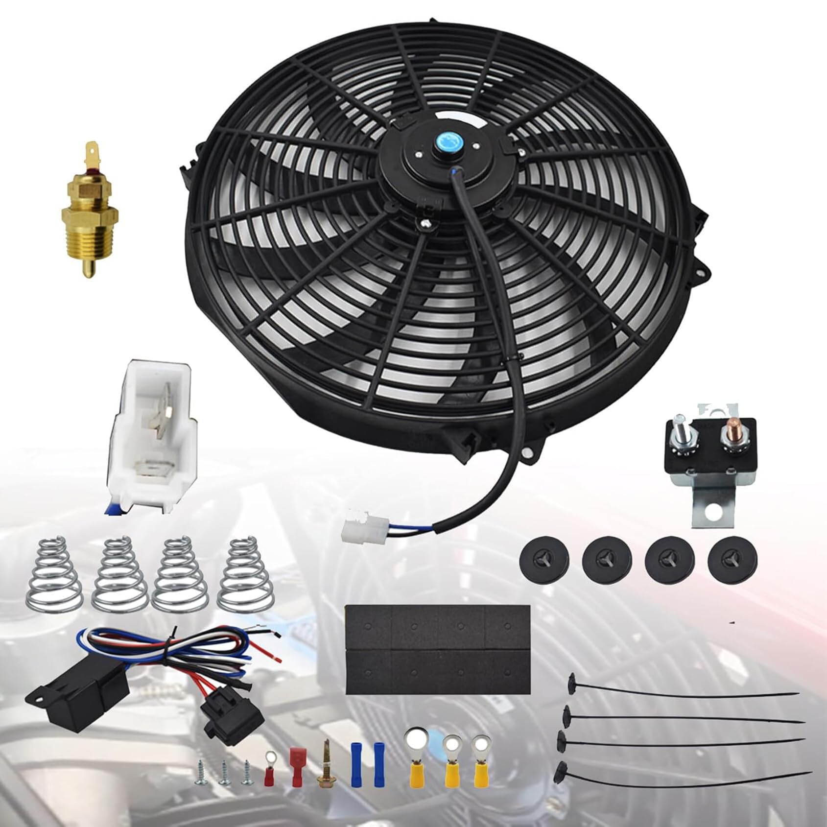 Amazon.co.jp: ANTUKO 3000 CFM 16インチ 電気ラジエーター冷却ファン
