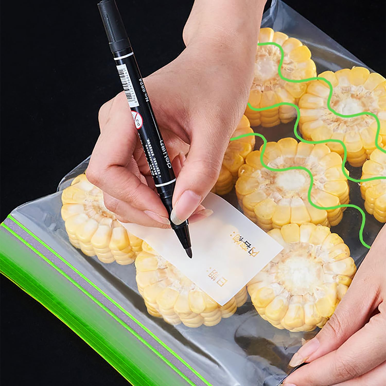 Sacchetti Freezer zip Sacchettier Alimenti - Confezione da 36 Pezzi, Apri E Chiudi Congelatore Gelo per Alimenti, per Mantenere gli Alimenti Freschi e Gustosi più a Lungo