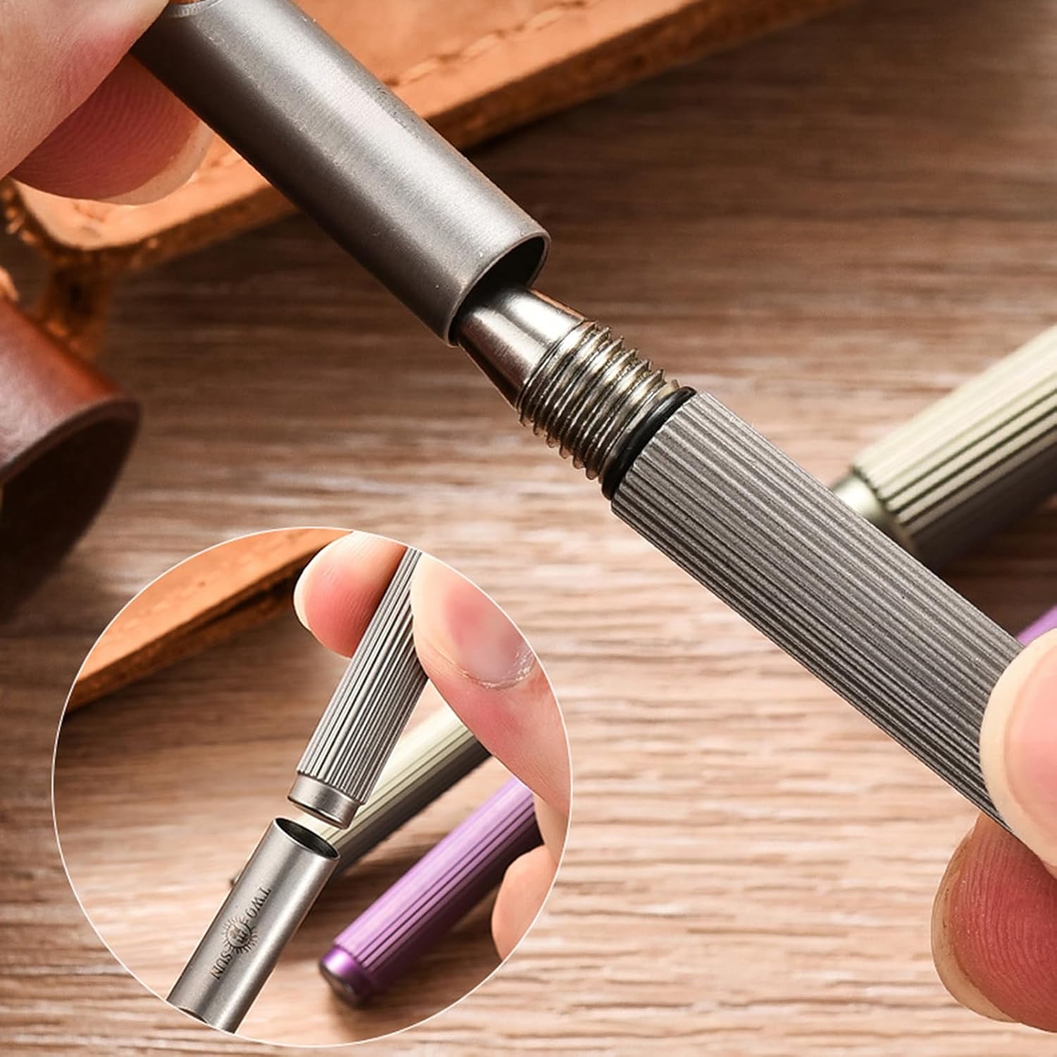 Hamans Titanium Mini Ballpoint Pen Pocket Pen 3.43" for Everyday Carry (Grey)