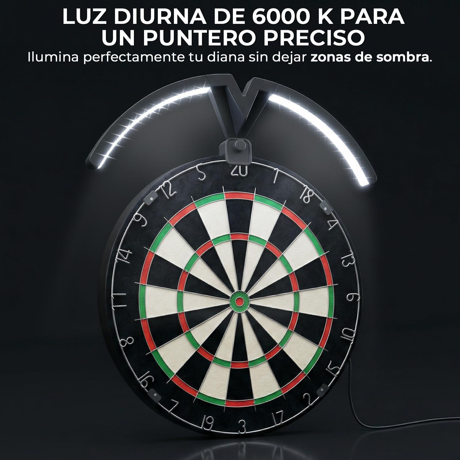 Iluminación Dardos, LED Luz para Diana de Dardos 6000K, Fácil Montaje para Todas Las Dianas Estándar