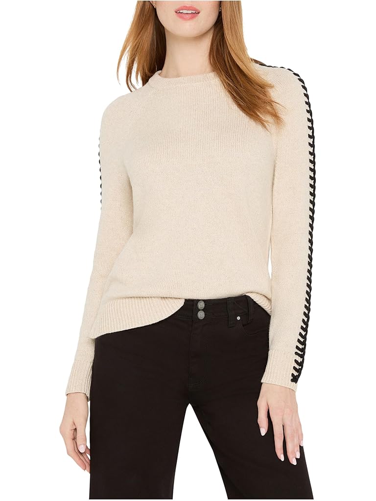 White NIC+ZOE Petite Dashing Down Metallic Sweater