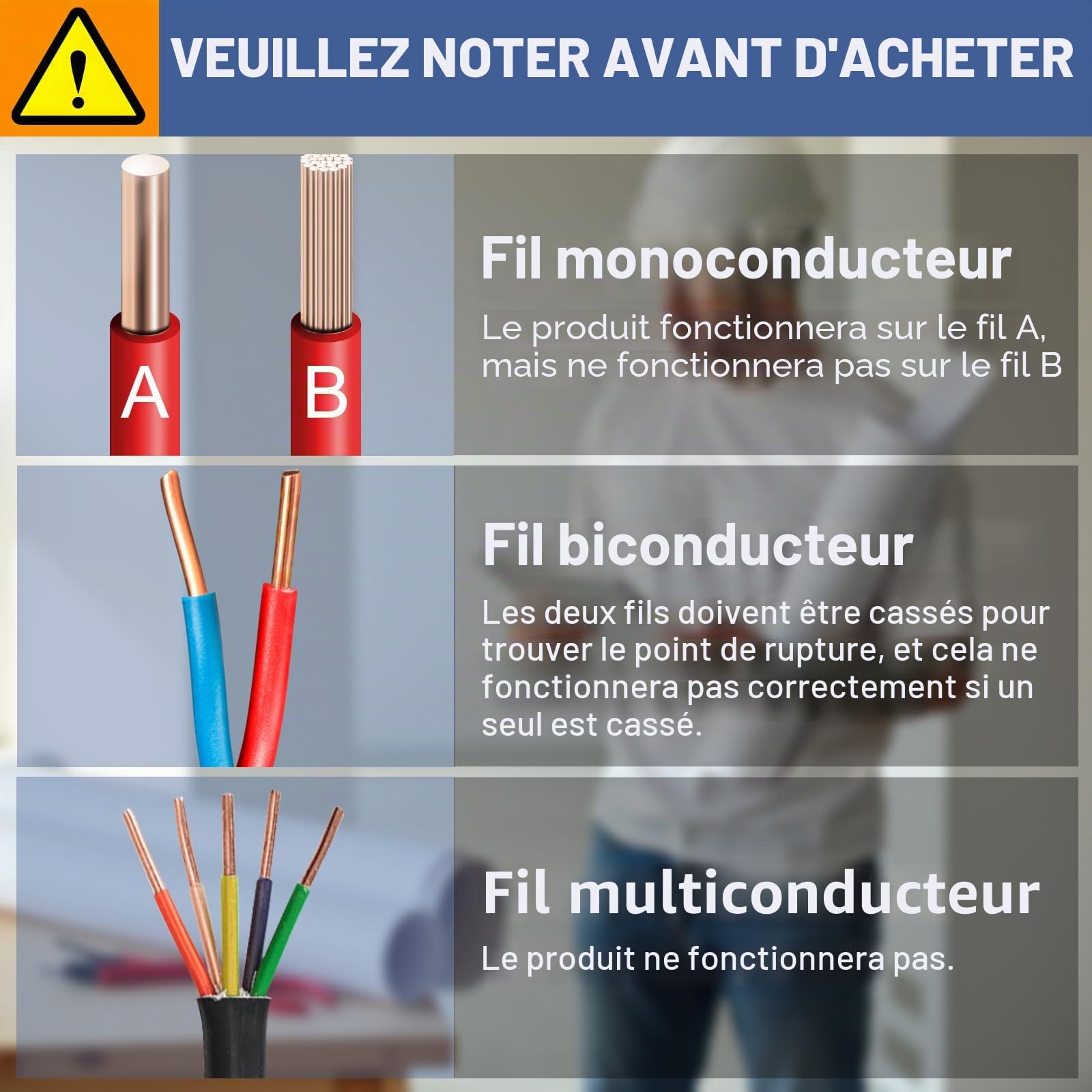 F04 Détecteur de câbles souterrains, détecteur de fils avec casque, testeur de câble pour câble de clôture pour chiens, fils pour programmateur d'arrosage