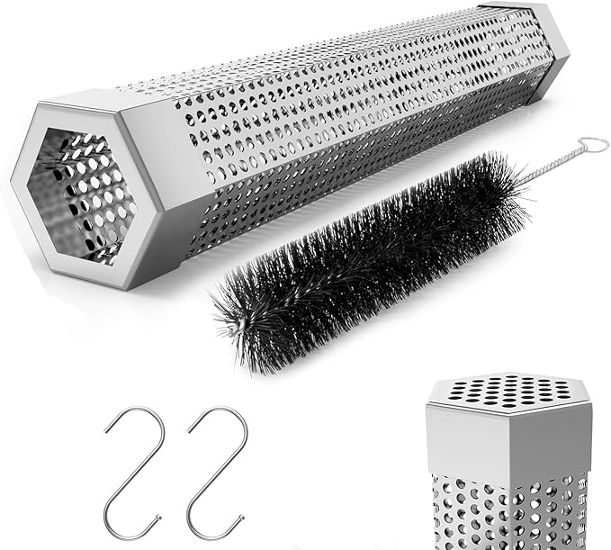 Hexagon Pellet Smoker Tube,12 inch Stainless Steel BBQ