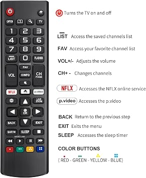 for LG Smart TV Remote Control Replacement,Universal for All LG OLED 3D Thinq TVs for AKB75095307 AKB75375604 AKB74915305 AK75675304 AKB76040302 AKB76037601 AKB75675313 with Battery