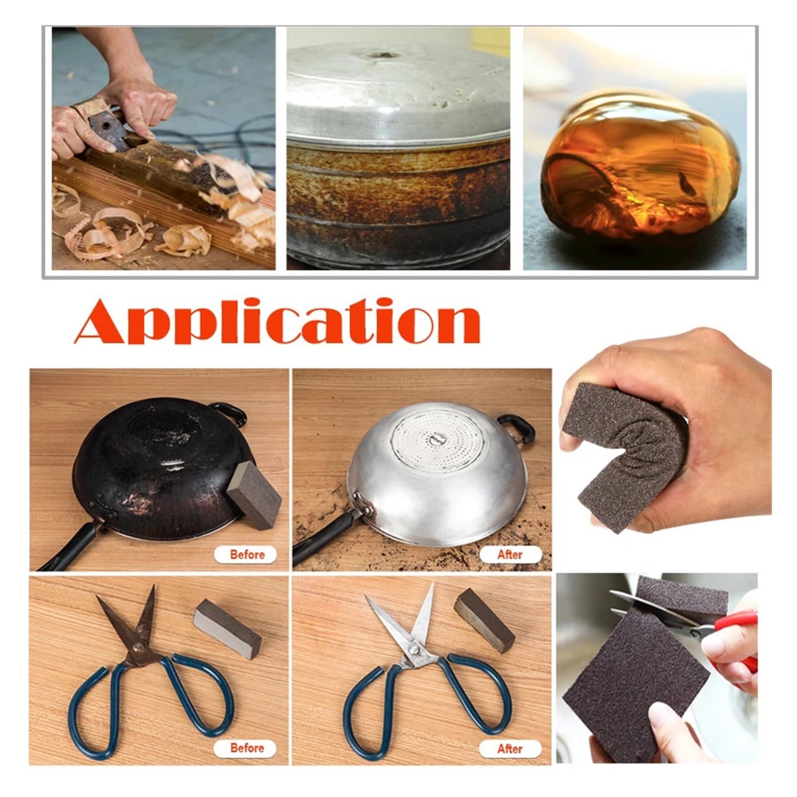 Spugne abrasive, Sabbia. Blocco spugna for utensili, 20 pezzi, tampone in schiuma abrasiva for cucina a parete in legno