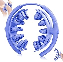 Masseur Anti Cellulite, Appareil de Massage 20 Rouleaux et Design Breveté, Amovible et Réglable, pour Cuisses, Fesses et Taille - Relaxation Musculaire, Raffermissement de la Peau, Bleu