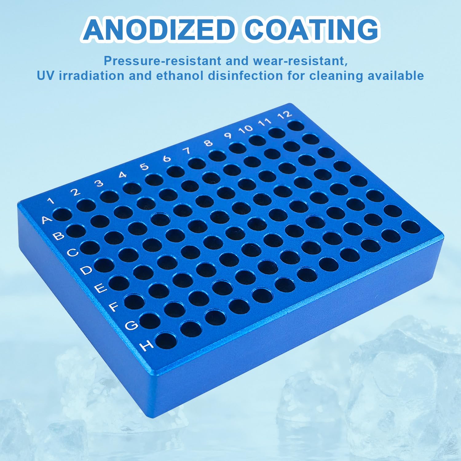 Aluminum Cooling Block - PCR Plate Cooler ，96-Well for 0.2 mL Tubes, Strips or 96-Well Plates (96-Well)