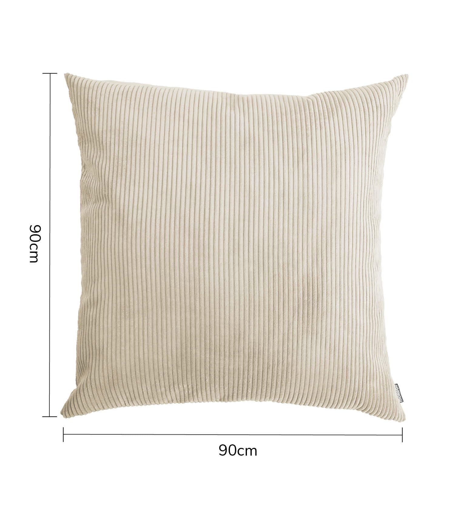 mokebo XXL Sofakissen 'Das Anschmiegsame', gemütliches Riesenkissen, XXL Kissen oder Jumbokissen mit Cordbezug, auch als Couchkissen, Liegekissen oder Bodenkissen in Beige, 90x90x10 (B/H/T in cm)