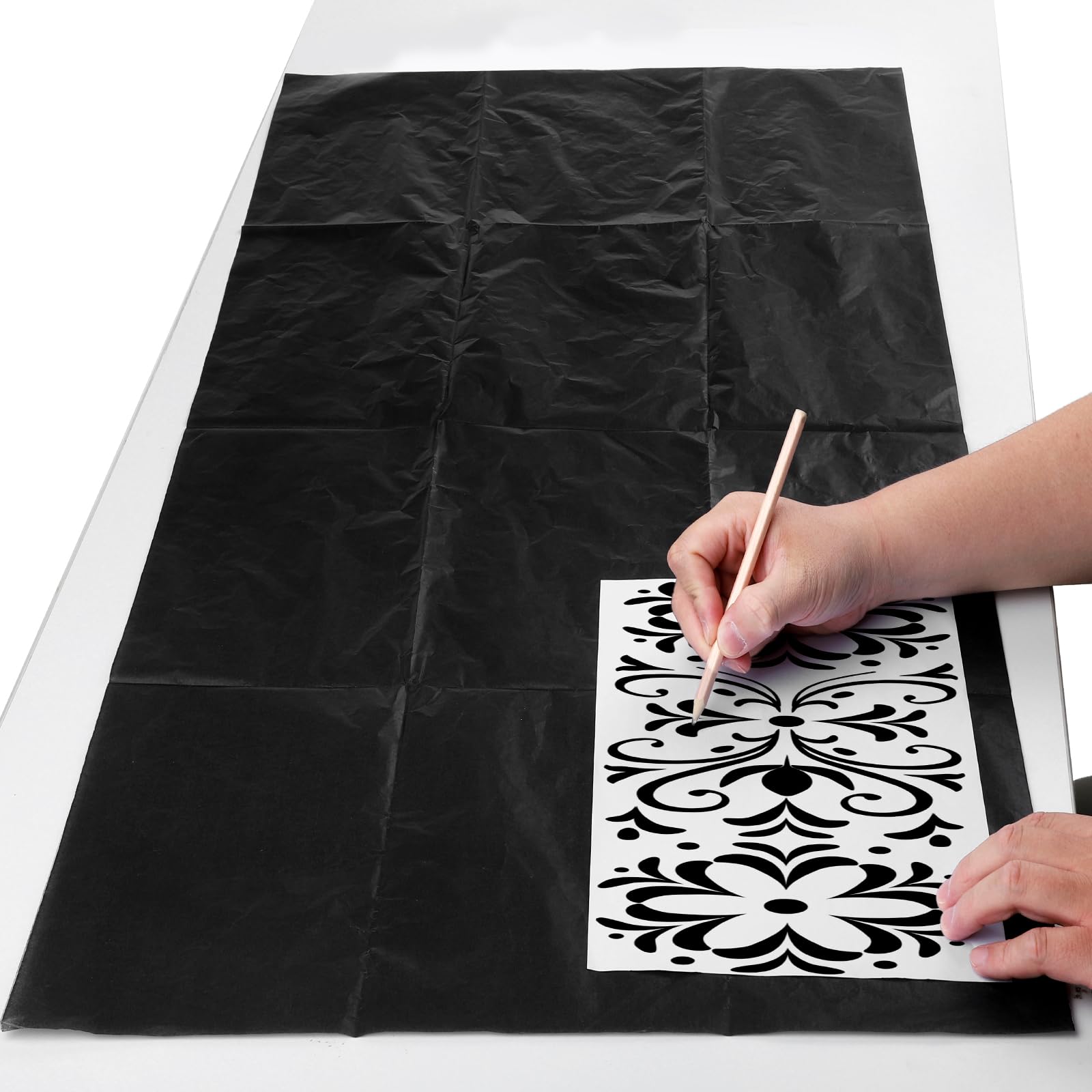 5 Sheets Carbon Paper, Transfer Paper Large, 20 X 36 Inch Graphite Transfer Papers, Black Waxed Carbon Papers for Drawing, Tracing/Transfer, Fabric, Sketch Drawing, Black