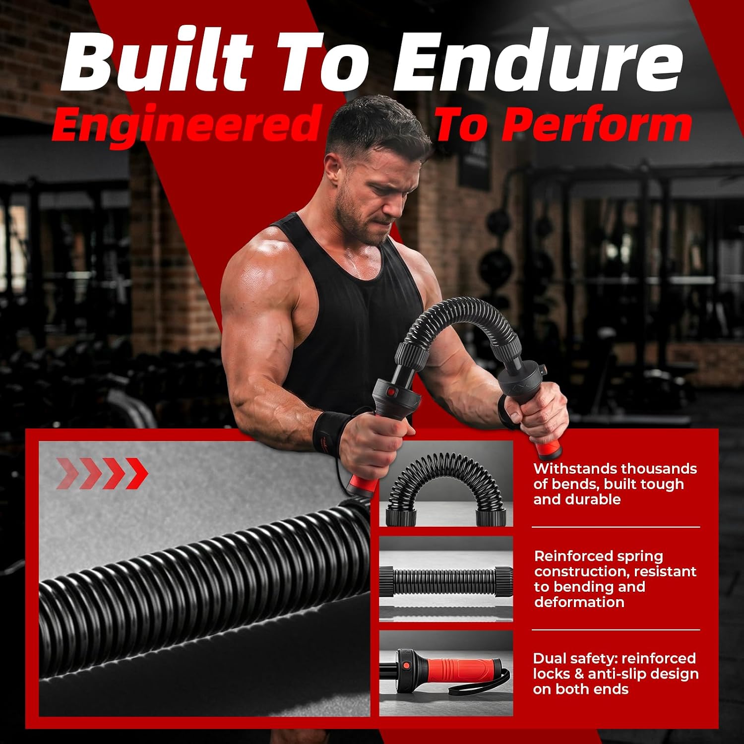 Adjustable Power Twister Arm Trainer - Chest Workout Equipment for Upper Body Strength Training - 44-88lbs Adjustable Chest Clip Muscle for Home Gym