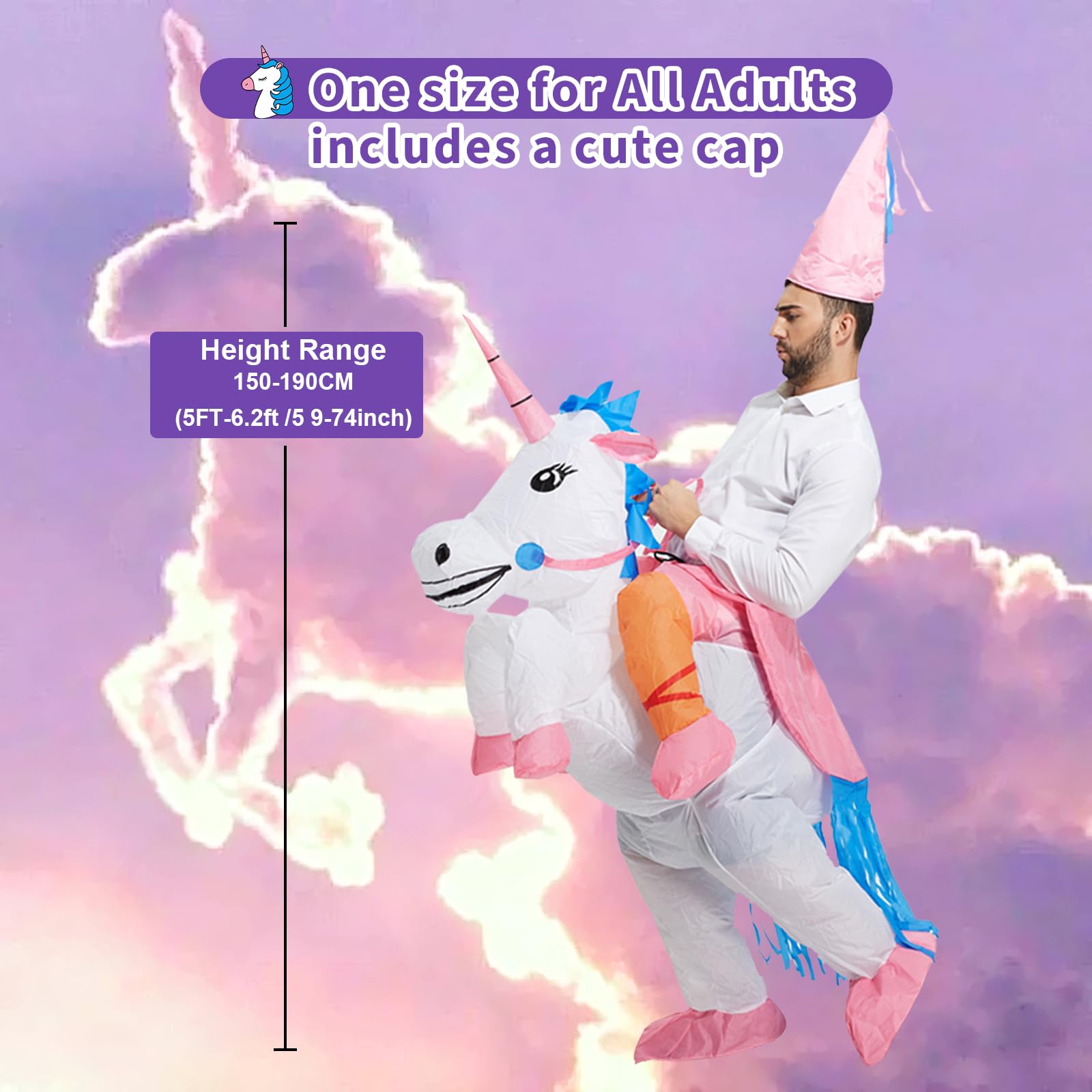 Disfraces Hinchables Disfraz Hinchable Unicornio Adulto Talla