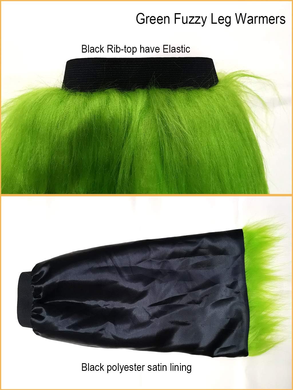 FHQHTH Fuzzy Faux Fur Leg Warmers Fur Heels Long Boots Cuff Cover has Elasticity One Pair Dionysia Boot cover Carnival 18" - Image 4