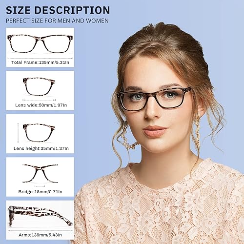 Miniatura 2 de Fetrrc Lentes de lectura con bloqueo de luz azul para mujer, lentes de computadora antirreflejos, antifatiga y anti rayos UV, anteojos cuadrados