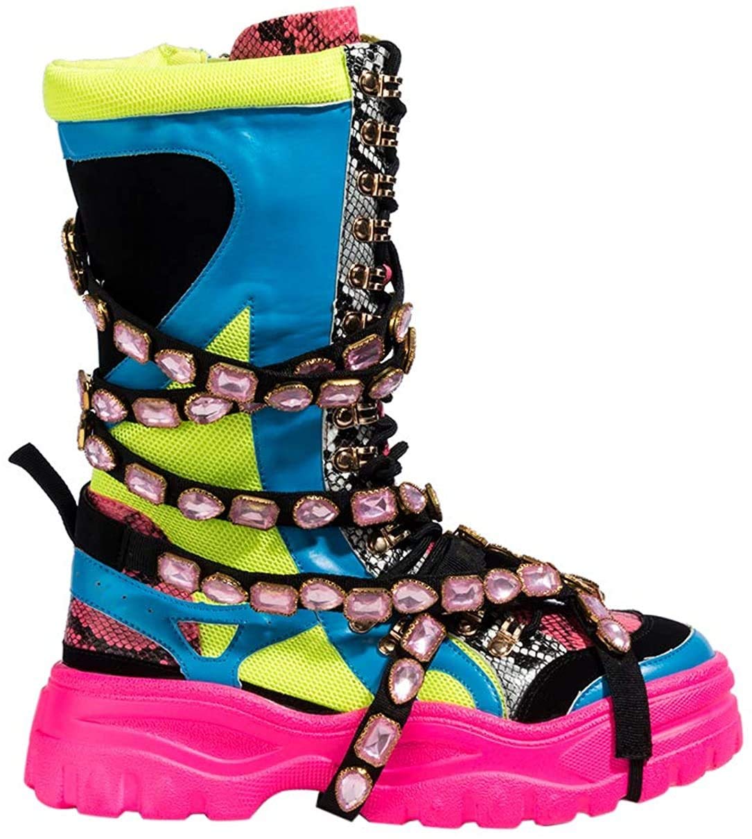 Rock Star Western Pointed Slouchy Over Knee Thigh Boot (10, High Hopes Multi)