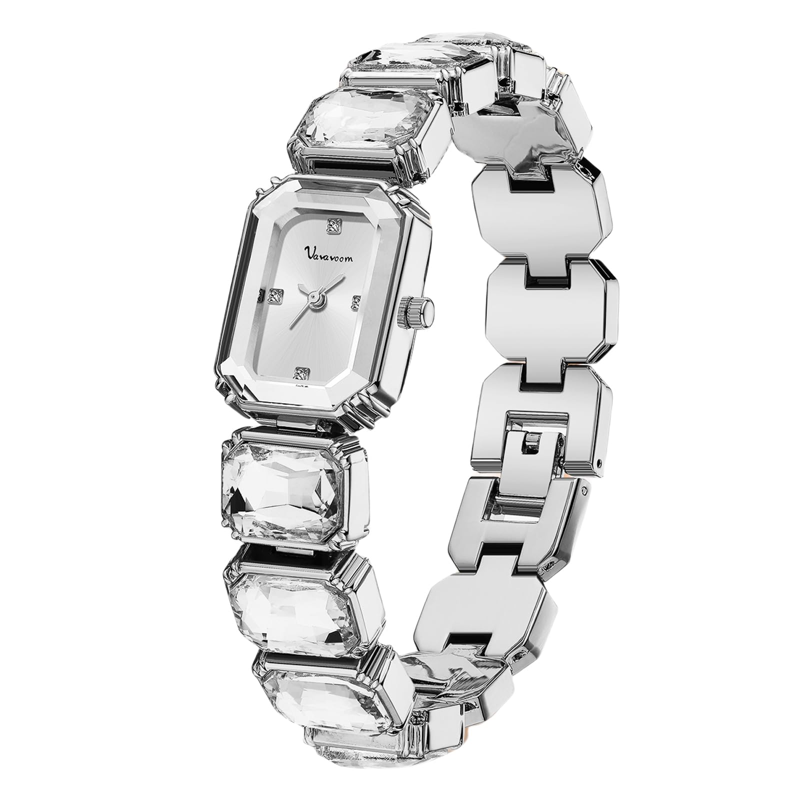 Luxus Damen Kristall Armband Uhr Elegant Rechteckig Minimalistisch Zifferblatt Diamant Armreif Band Wasserdicht Mode Zierlich Damen Quarzuhren Damen Geschenk