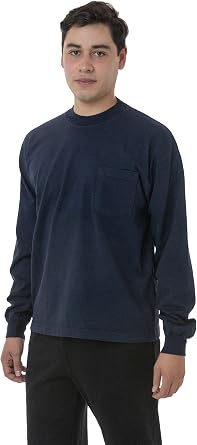 LOS ANGELES APPAREL Mens 1210GD Heavy Jersey Long Sleeve Boxy Work Shirt - Work Utility Shirt