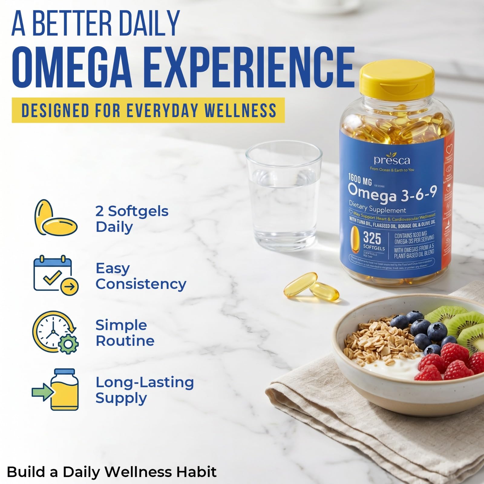 Omega 3-6-9 Dietary Supplement (325 ct.) - Promote Visual Function and Eye Health - Support Heart, Cardiovascular Health, Healthy Skin, Hair and Overall Health (Omega 3-6-9) — Amazon image 6
