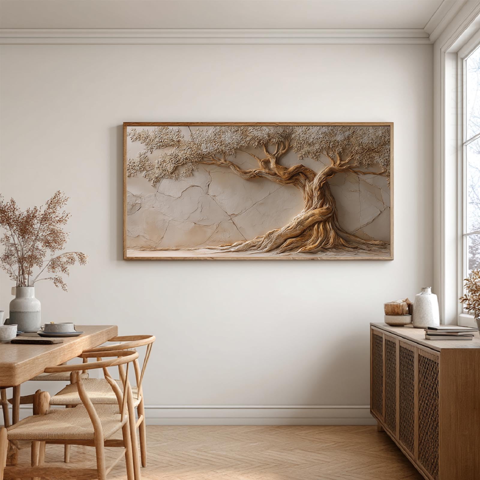 Bilder Auf Leinwand, Abstrakt Lebensbaum Modern (80X160CM,C-Ungerahmt) | Leinwandbilder Kunstdruck Wandbilder Für Wohnzimmer Schlafzimmer Wohnkultur Deko