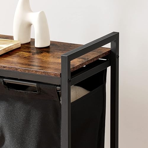 Miniatura 7 de HOOBRO Clasificador de ropa sucia de 4 secciones, cesta de lavandería con ruedas, 4 × 10.5 galones (40 L), cesta de lavandería rodante, bolsas de