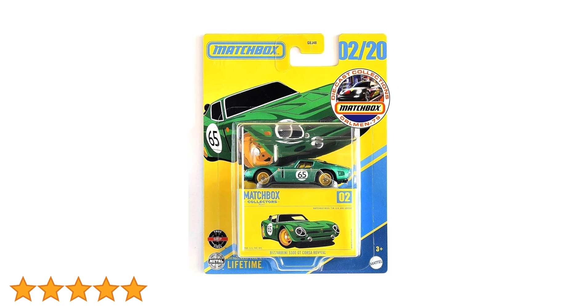 Matchbox Koleksiyon Araçlar GBJ48 - JCL33 BIZZARRINI 5300 GT CORSA