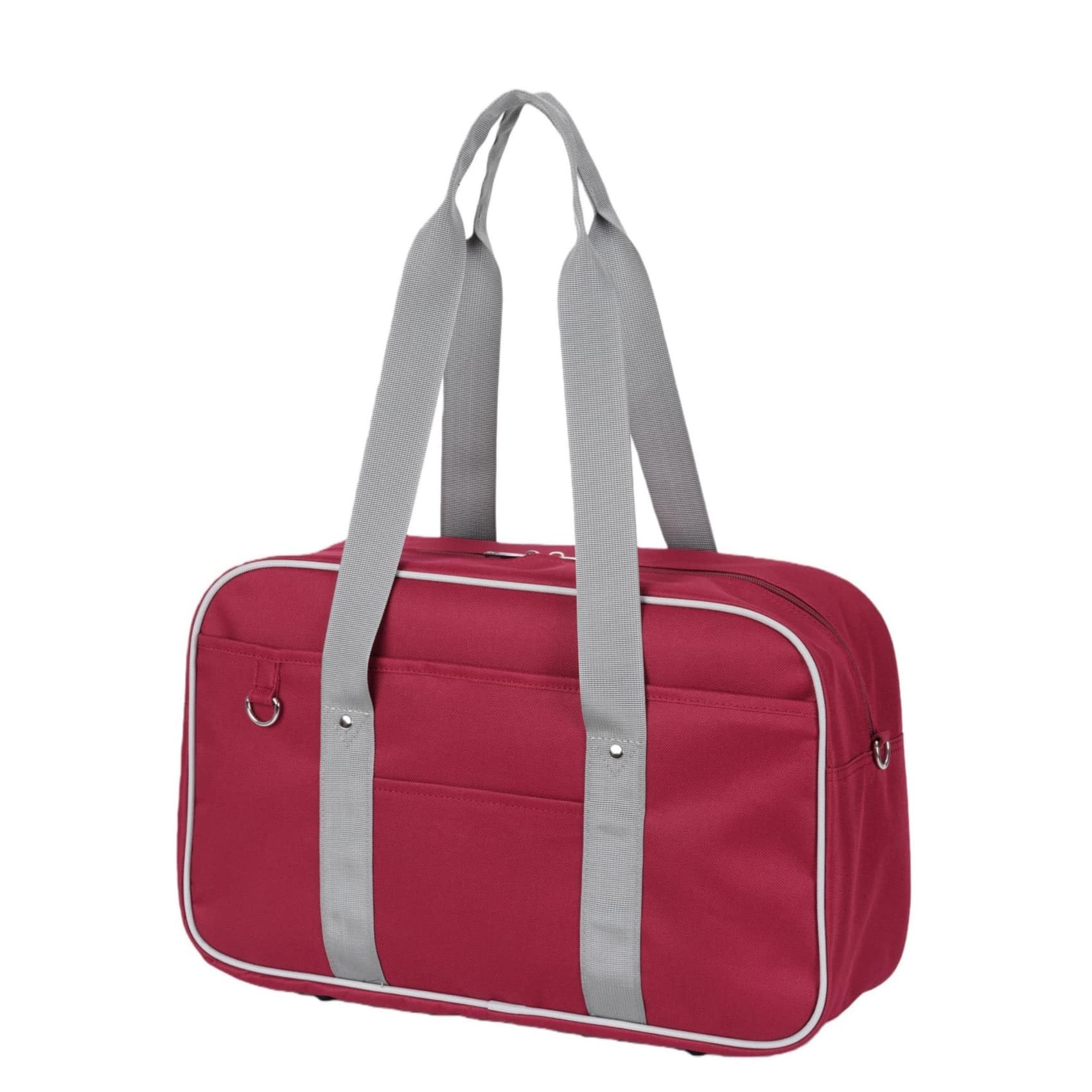 [ZKIVORJ] スクールバッグ ナイロン スクバ ボストン型 高校生 大容量 A4対応 可愛い 背負える 学生 カバン 入学 中学生 高校生 鞄 男女兼用 通学 修学旅行 (レッド)